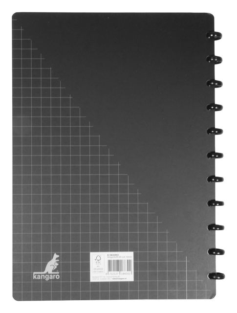 notitieboek, spiral gebonden, roosterpatroon, A5-formaat, zwart kaft