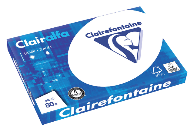 Kopieerpapier Clairefontaine Clairalfa A3 80gr wit 500 vel Kopieerpapier Clairefontaine Clairalfa A3 80gr wit 500 vel
