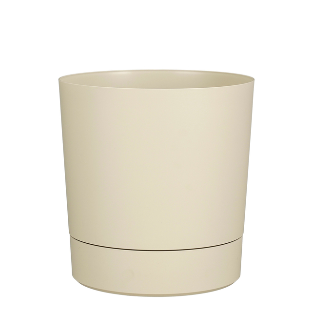 Plantenpot Mica Coco met schotel rond hoogte 29,5 Ø28 cm beige