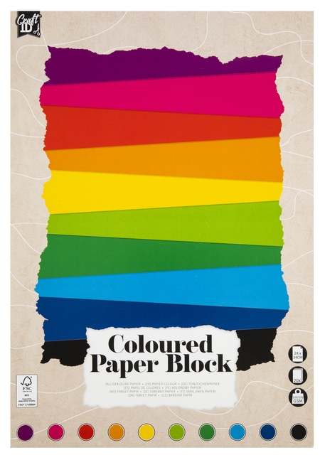 Hobbykarton CarftID 24x34cm 120-220gr 20 vel 10 kleuren Hobbykarton CarftID 24x34cm 120-220gr 20 vel 10 kleuren