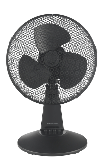 ventilator, table fan, zwart, drie bladen, gaasbehuizing