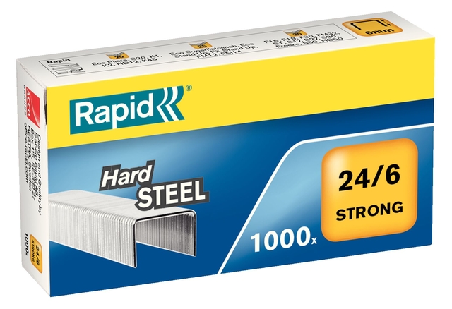 Nieten Rapid 24/6 staal strong 1000 stuks Nieten Rapid 24/6 staal strong 1000 stuks