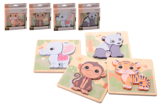 Jouéco The Wildies Family puzzel 4 ass Jouéco The Wildies Family puzzel 4 ass