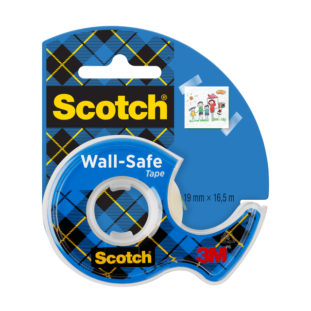 Plakband Scotch 19mmx16.5m Wall Safe + handdispenser Plakband Scotch 19mmx16.5m Wall Safe + handdispenser