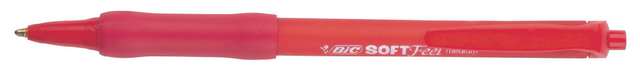 Balpen Bic soft feel grip clic medium rood Balpen Bic soft feel grip clic medium rood