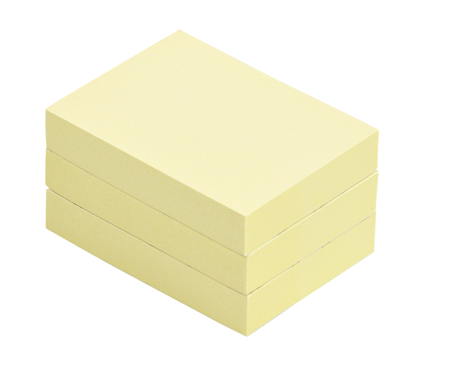 Memoblok Quantore 38x51mm geel 3 stuks Memoblok Quantore 38x51mm geel 3 stuks