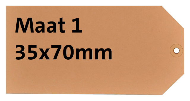 Label karton nr 1 200gr 35x70mm chamois 1000 stuks Label karton nr 1 200gr 35x70mm chamois 1000 stuks
