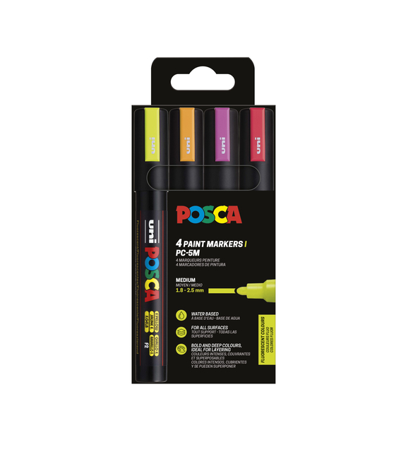 posca, stiften, verfmarkeringen, waterbasis, heldere kleuren