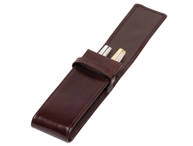 Pennenetui 322 2-delig buffelleer bruin Pennenetui 322 2-delig buffelleer bruin