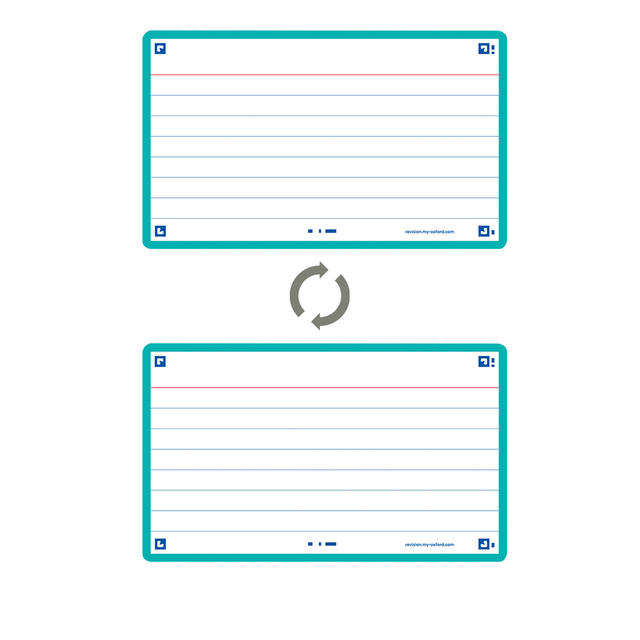 Flashcard Oxford 2.0 75x125mm 80 vel 250gr lijn mint