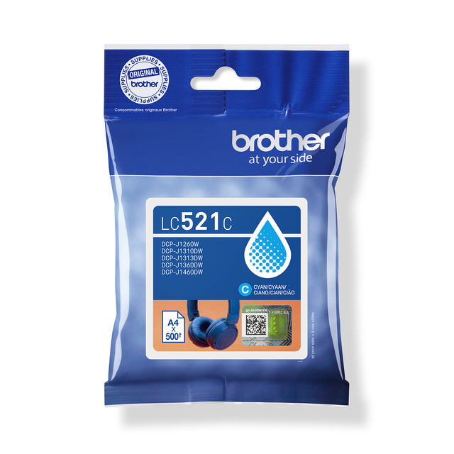 Inktcartridge Brother LC-521C blauw Inktcartridge Brother LC-521C blauw