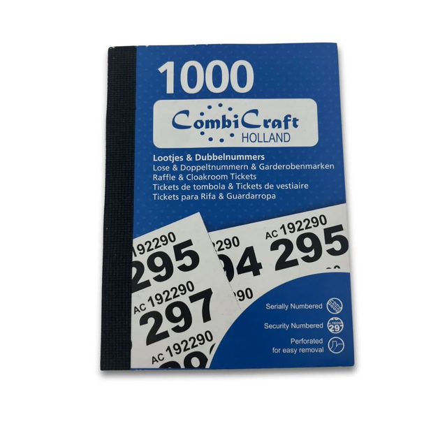 Nummerblok 1-1000 assorti 6 stuks