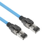 ACT Blauw 30 meter S/FTP CAT6A B2ca PoE++ 100W solid prefab installatiekabel, RJ45 male – male