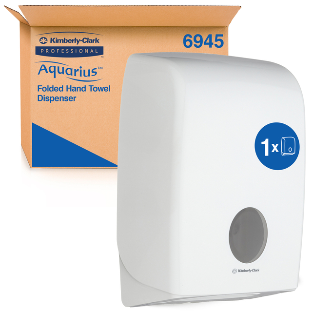 Handdoekdispenser Kimberly Clark Aquarius i-vouw wit 6945 Handdoekdispenser Kimberly Clark Aquarius i-vouw wit 6945