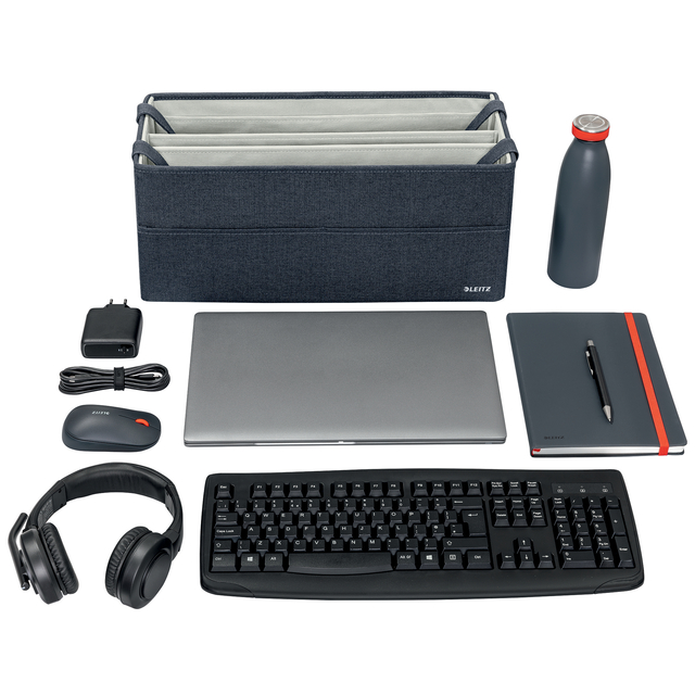 Opbergtas Leitz gestoffeerd 465x210x200mm grijs