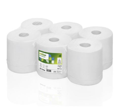 Satino Handdoekrol PT1 2lgs Wit doos 6x150m Satino Handdoekrol PT1 2lgs Wit doos 6x150m
