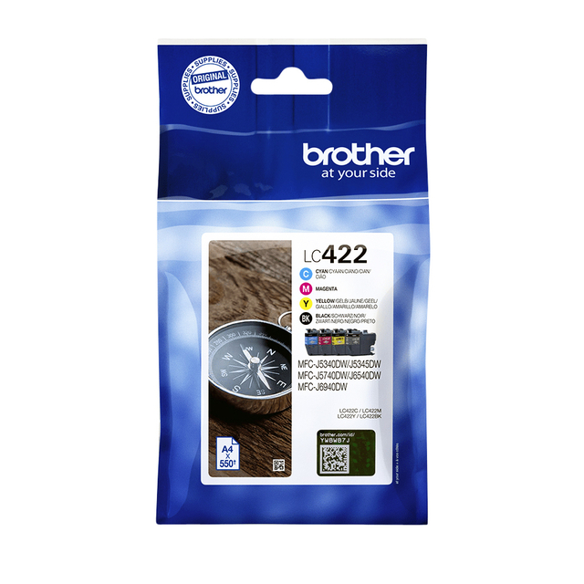 Inktcartridge Brother LC-422VAL zwart 3 kleuren Inktcartridge Brother LC-422VAL zwart 3 kleuren