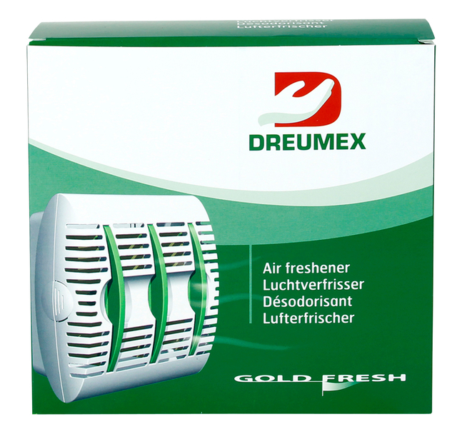 Luchtverfrisserdispenser Dreumex Gold Fresh wit Luchtverfrisserdispenser Dreumex Gold Fresh wit