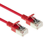 ACT Rode 10 meter LSZH U/FTP CAT6A datacenter slimline patchkabel snagless met RJ45 connectoren