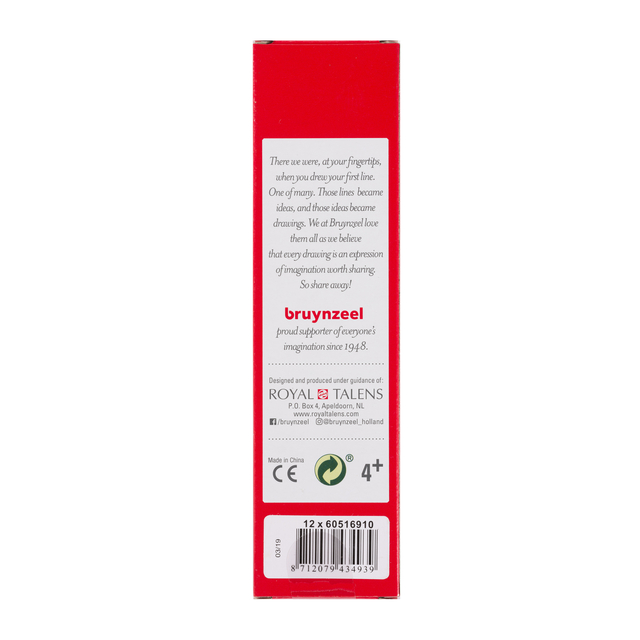 red box, barcode, made in china, 4+, royal talens