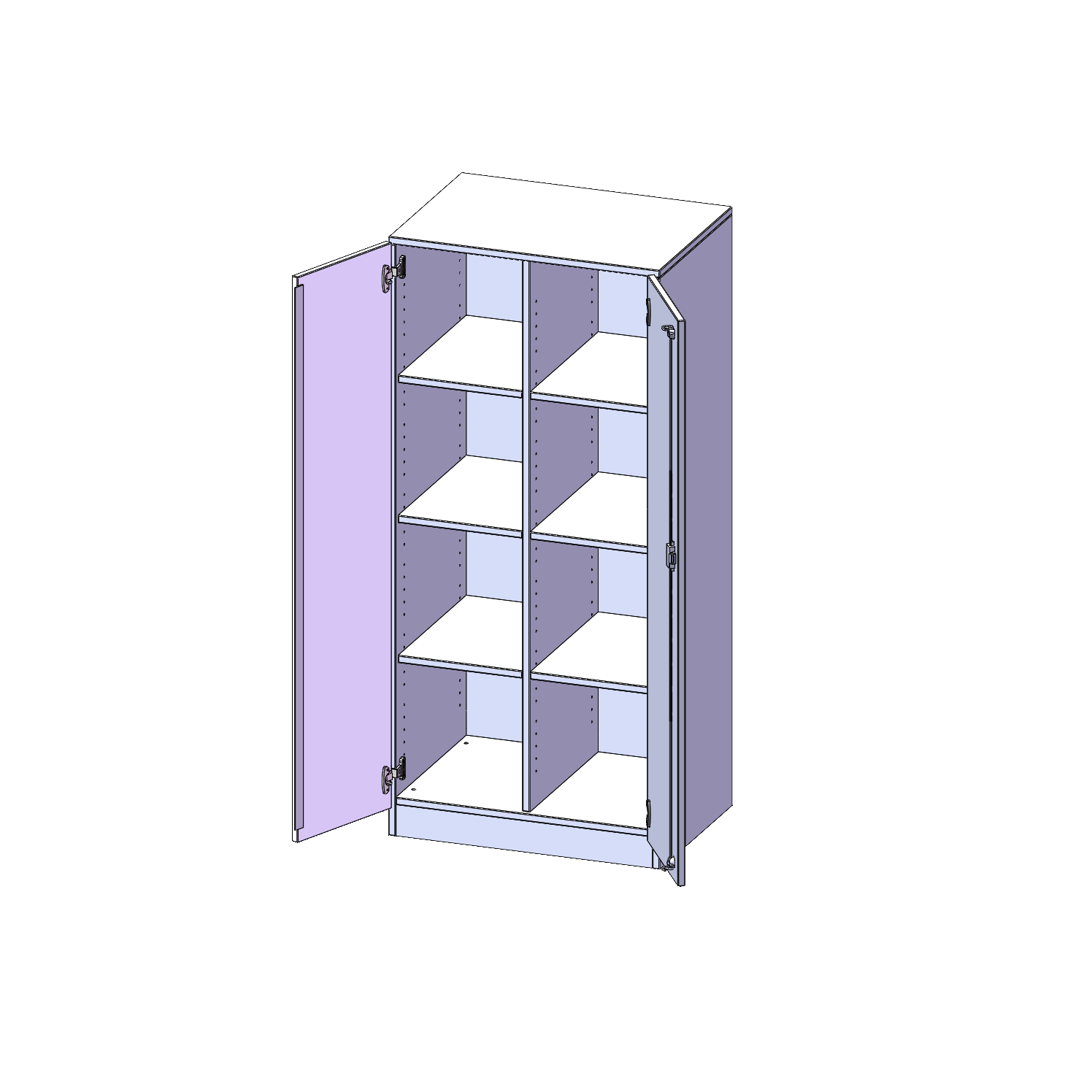 ErgoTray kast, twee rijen, 4 ordnerhoogtes - evo180 serie