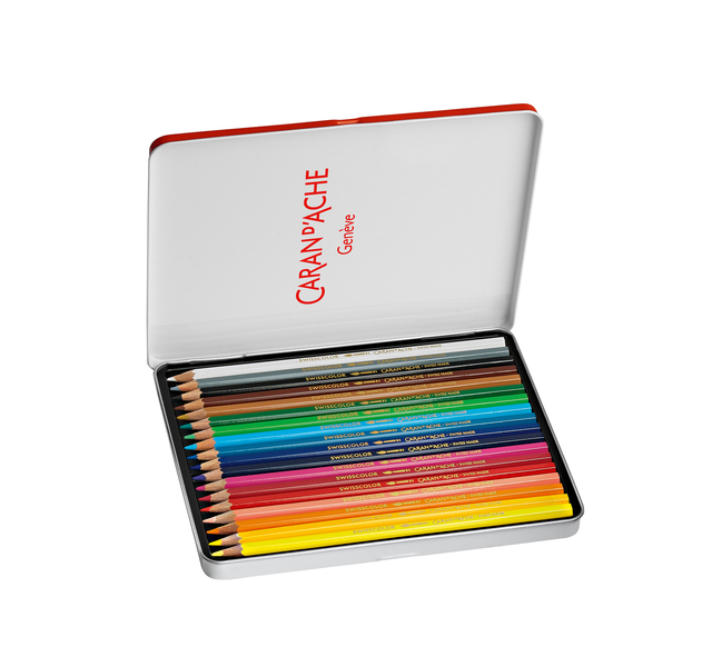 Kleurpotloden Caran d'Ache Swisscolor aquarel 18 stuks assorti