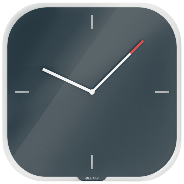 Wandklok Leitz Cosy grijs glas Wandklok Leitz Cosy grijs glas