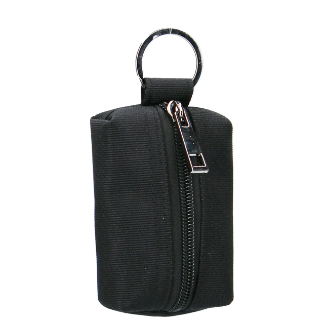keyring, rvs, zwart, stof, ring