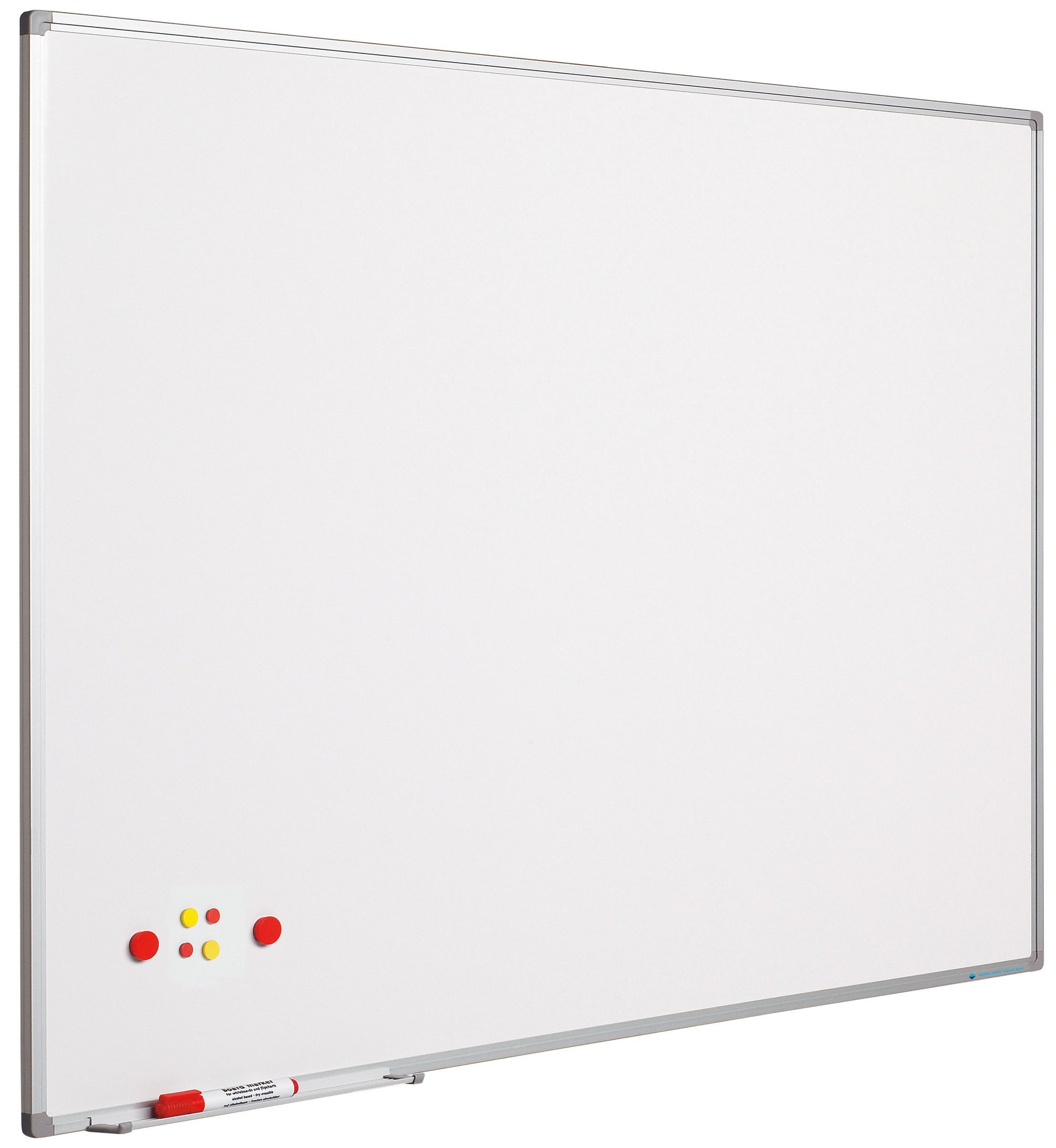 Whitebord Softline profiel 8mm, gelakt staal wit - 120x150 cm
