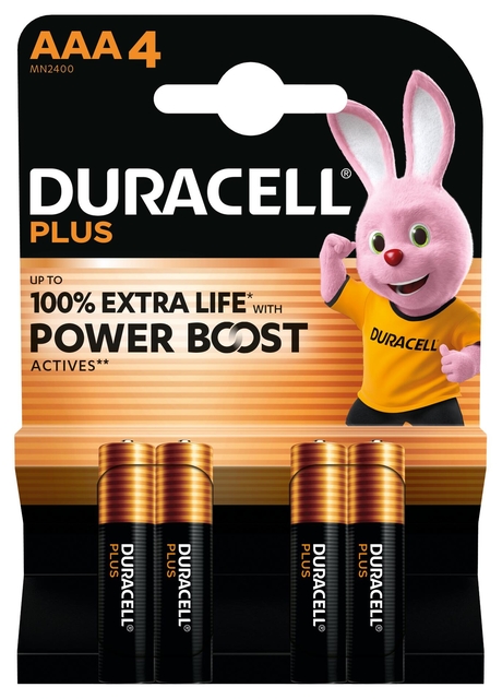 Batterij Duracell Plus Powerboost 4x AAA Batterij Duracell Plus Powerboost 4x AAA