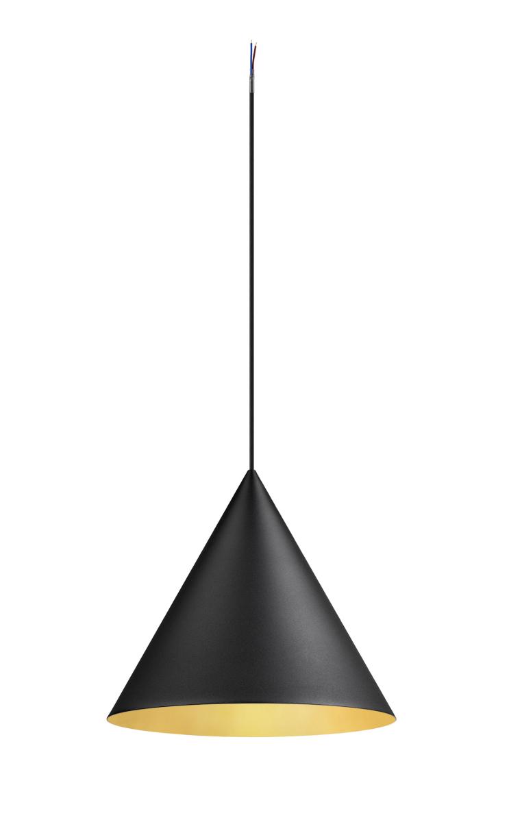 hanglamp, pendant, kleur zwart, metalen kap, illuminatie