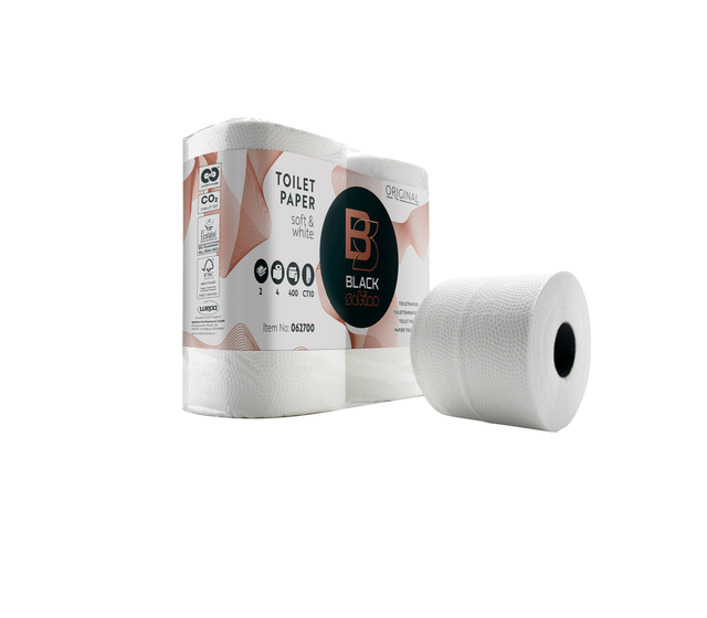 Toiletpapier BlackSatino CT10 Original 2-laags 4x400 vel wit 062700