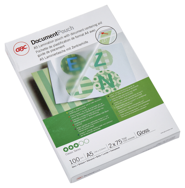 Lamineerhoes GBC A5 2x75micron 100 stuks Lamineerhoes GBC A5 2x75micron 100 stuks