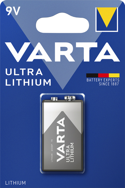 Batterij Varta Ultra lithium 9Volt Batterij Varta Ultra lithium 9Volt