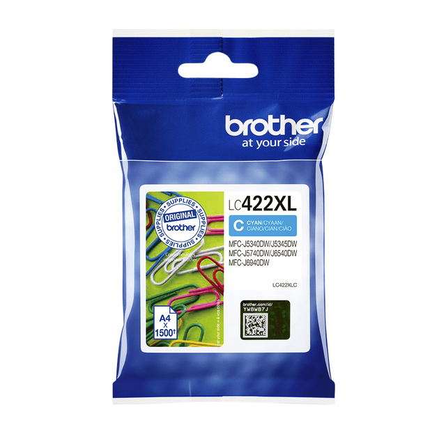Inktcartridge Brother LC-422XLC blauw Inktcartridge Brother LC-422XLC blauw