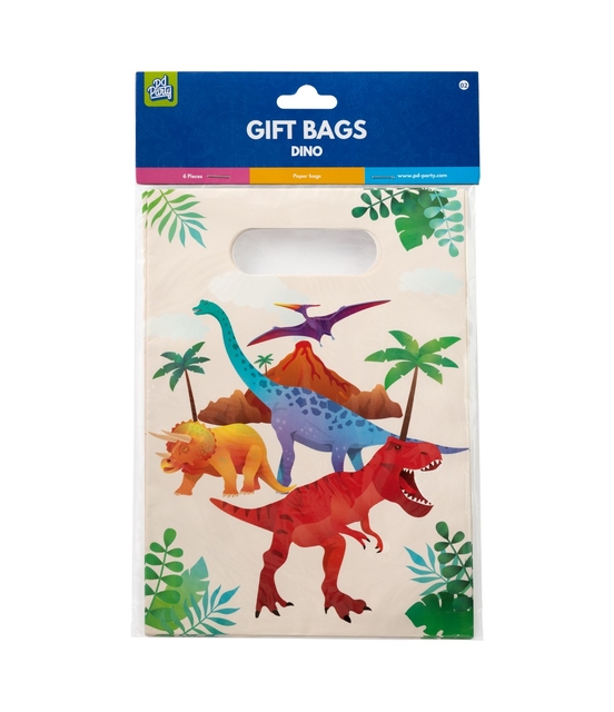 Cadeau tasjes Dino papier 23x16,5cm 6 stuks