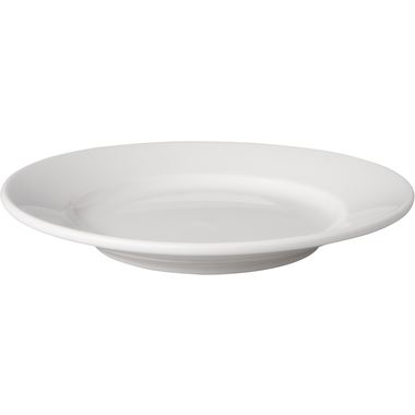 Bord brede rand  Mammoet 18cm Wit doos 6 stuks