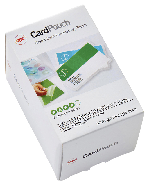 Lamineerhoes GBC 54x86mm 2x250micron creditcard 100 stuks Lamineerhoes GBC 54x86mm 2x250micron creditcard 100 stuks