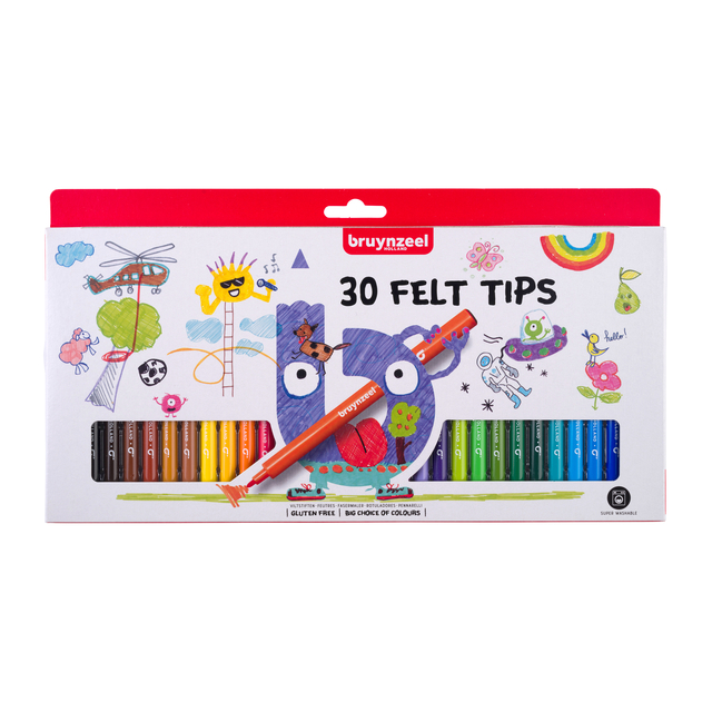 Viltstift Bruynzeel Kids set à 30 kleuren