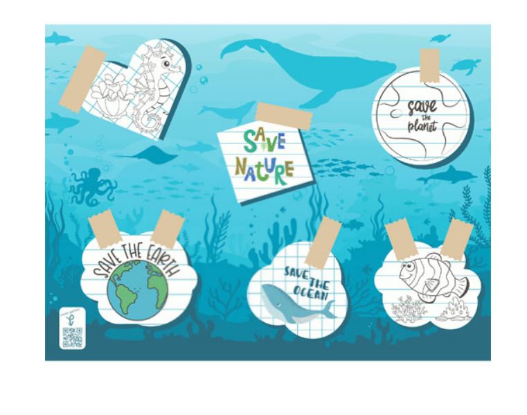 Duni Placemat Papier 30x40cm Safe the Ocean doos 4x250st