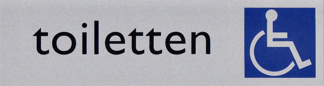Infobord pictogram toilet rolstoel 165x44mm Infobord pictogram toilet rolstoel 165x44mm