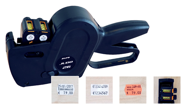 Etiketteertang Sato Judo 26 2 regels 16x26mm Etiketteertang Sato Judo 26 2 regels 16x26mm