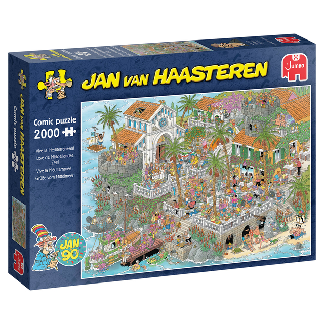 puzzel, combinatie, mediterraan, haven, straatbeeld