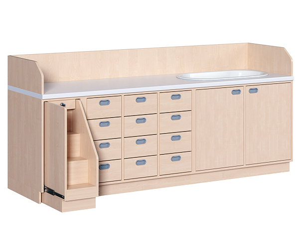 Commode, vier rijen plus ligbad