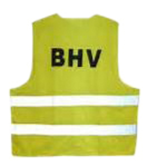 Veiligheidsvest Leina met opdruk "BHV " geel Veiligheidsvest Leina met opdruk "BHV " geel