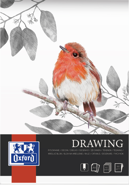 Tekenblok Oxford Drawing A4 40 vel 160 gram Tekenblok Oxford Drawing A4 40 vel 160 gram
