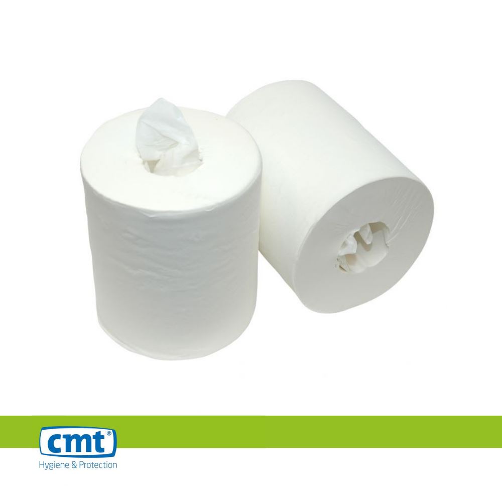 CMT Poetsrol Mid Eco Cel 1lgs zonder koker 280m Wit ds 6rol