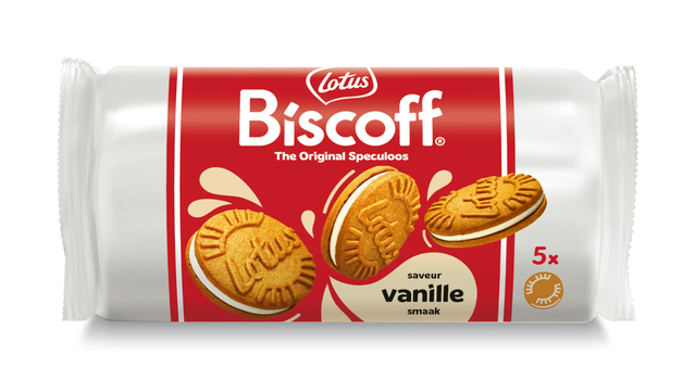 Koekjes Lotus Biscoff speculoos sandwich vanille 5 stuks Koekjes Lotus Biscoff speculoos sandwich vanille 5 stuks