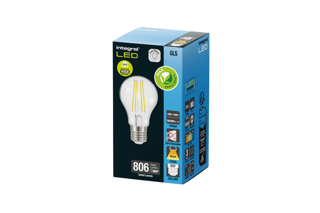Ledlamp Integral E27 2700K warm wit 3.8W 806lumen