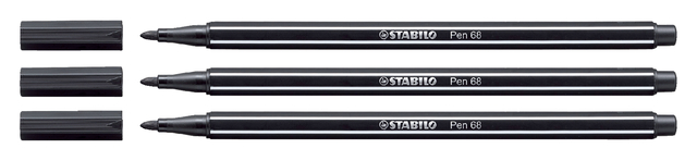 Viltstift STABILO Pen 68/46 medium zwart Viltstift STABILO Pen 68/46 medium zwart